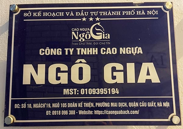 Cao Ngựa Bạch NGÔ GIA - Thương Hiệu Nổi Tiếng Quốc Gia 13 Công ty TNHH Cao ngựa Ngô Gia