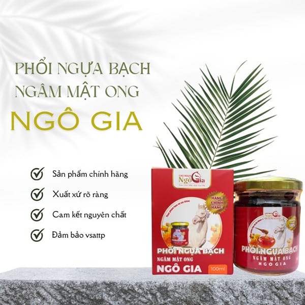 100ml Phổi Ngựa Bạch Ngâm Mật Ong Chính Hãng NGÔ GIA 10 100ml phổi ngựa bạch ngâm mật ong