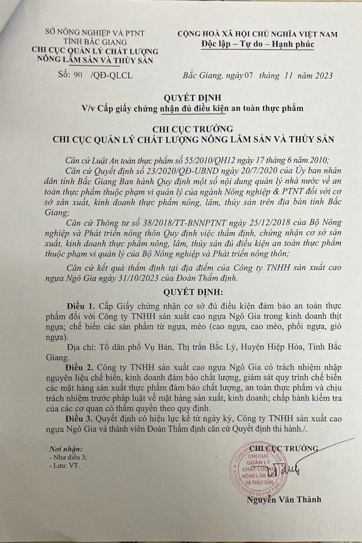 Cao Ngựa Bạch NGÔ GIA - Thương Hiệu Nổi Tiếng Quốc Gia 4 Cao ngựa Ngô Gia đủ điều kiện an toàn thực phẩm 2