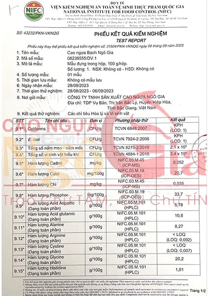 Cao Ngựa Bạch Mắt Đỏ Nguyên Chất Chính Hãng Giá 1.2tr 2 Kiểm nghiệm cao ngựa Ngô Gia